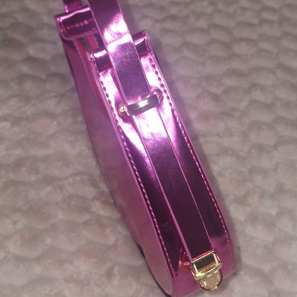 Metallic Hot Pink- Small Fashion Handbag - Picture 4 of 5